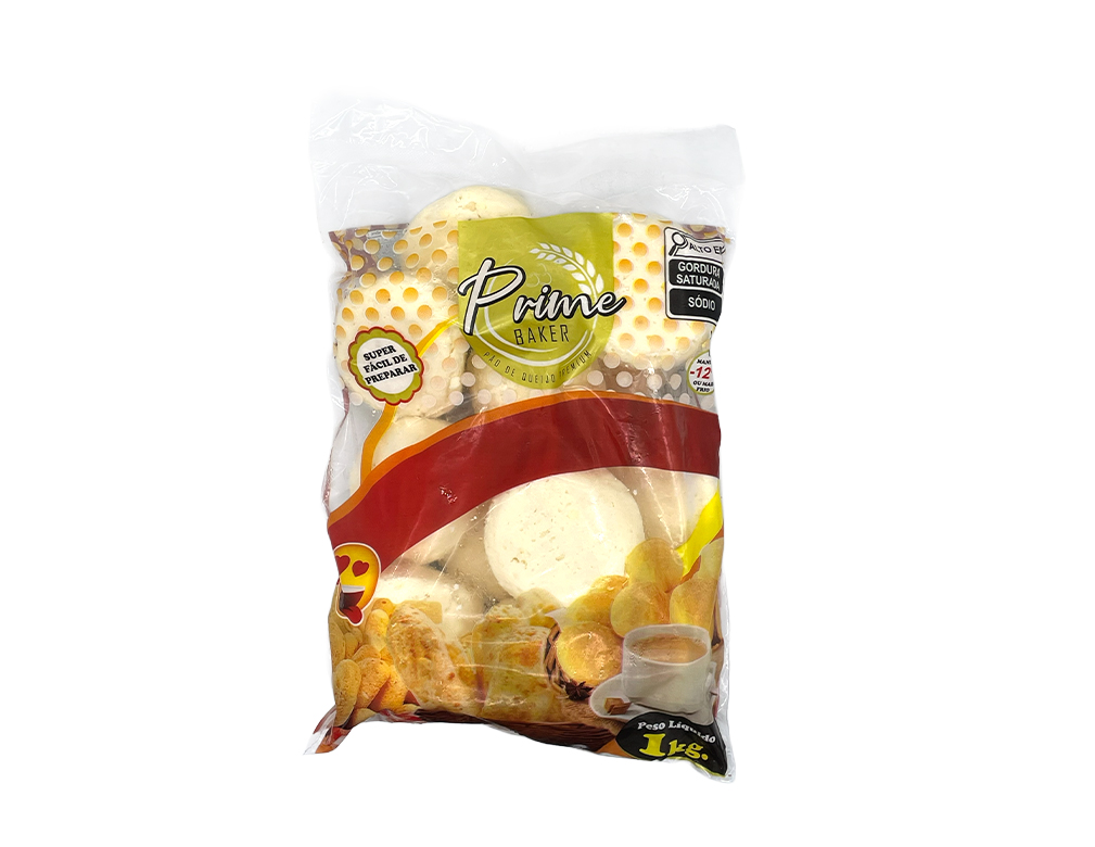 PÃO DE QUEIJO GRANDE CONGELADO PRIME BAKER 85 G 1 KG (CX 20 PCT)